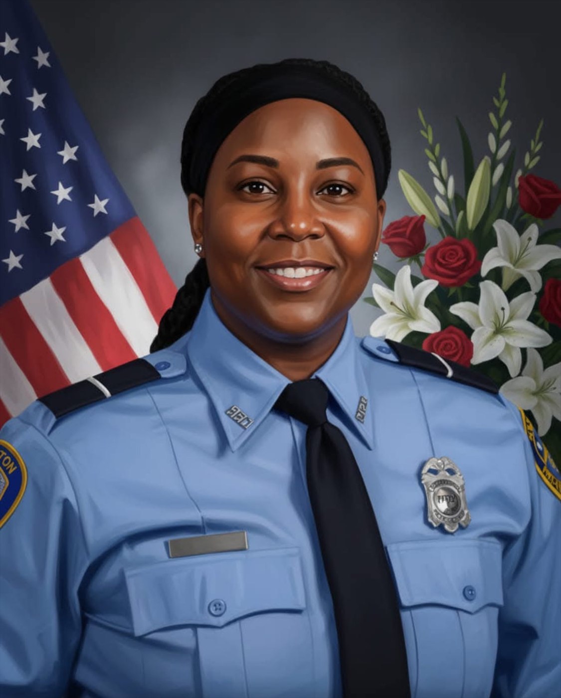 Portrait of Brandy in her Houston Fire Department uniform