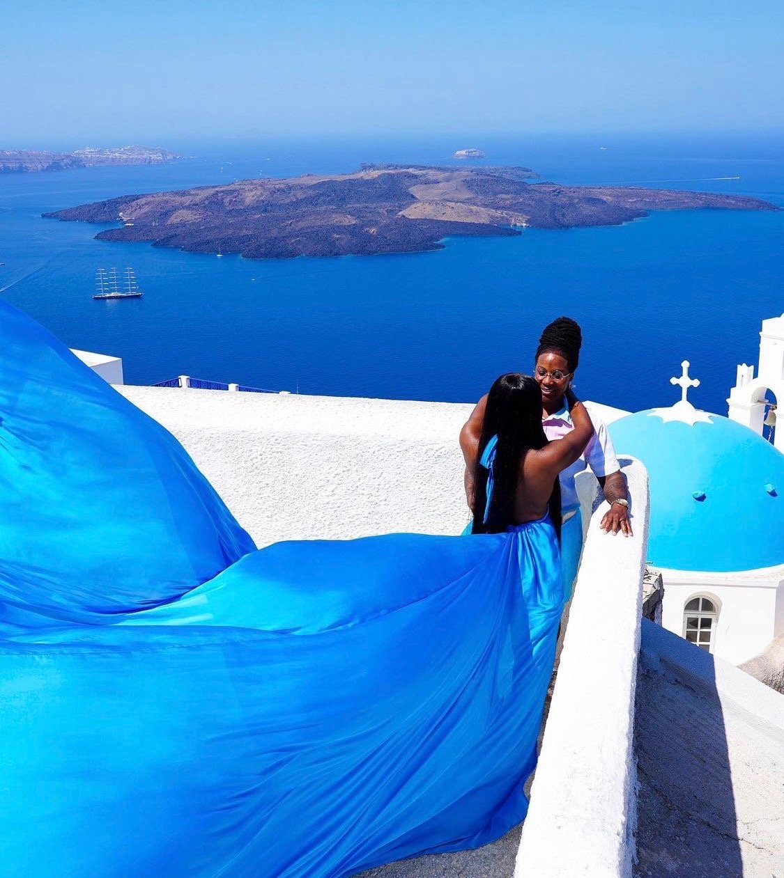 Terica and Brandy in Santorini, Greece